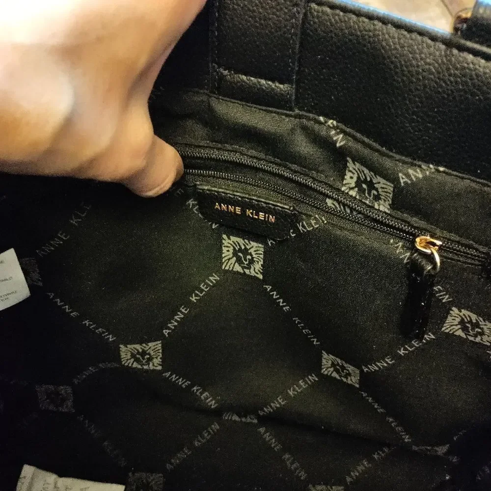 Anne Klein purse tote handbag black brown new signature gift new tags wallet - Picture 13 of 16